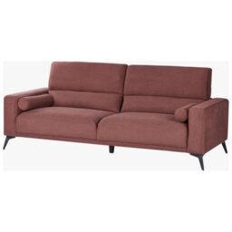 Beliani Sofa 3 Seater Ange Fabric Burgundy - thumbnail 8