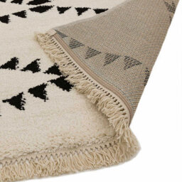 Cream Shaggy Handmade Modern Easy To Clean Rug For Dining Room-160Cm X 230Cm - thumbnail 3