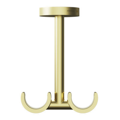 GoodHome Elasa Gold Brass Effect Metal & Plastic Curtain Pole Bracket Double - image 1