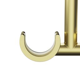 GoodHome Elasa Gold Brass Effect Metal & Plastic Curtain Pole Bracket Double - thumbnail 2
