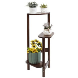 Bamboo Plant Stand Flower Succulent Pot Holder House Planter Indoor Display Rack - thumbnail 1