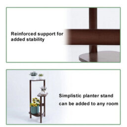 Bamboo Plant Stand Flower Succulent Pot Holder House Planter Indoor Display Rack - thumbnail 4