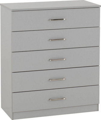 Seconique Dakota 5 Drawer Chest Of Drawers Light Grey - image 1