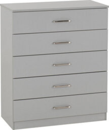 Seconique Dakota 5 Drawer Chest Of Drawers Light Grey - thumbnail 2