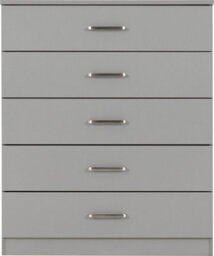 Seconique Dakota 5 Drawer Chest Of Drawers Light Grey - thumbnail 3