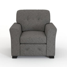 Furnishings For Less UK Hartley Grey Armchair Sofa Full Back Tufted Cushions - thumbnail 2
