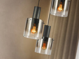 Luminosa Lighting Luminosa Venize Cluster Pendant Ceiling Light Black, Smoke 3Xe27 - Uk Stock - thumbnail 3