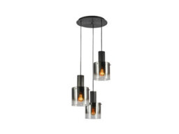 Luminosa Lighting Luminosa Venize Cluster Pendant Ceiling Light Black, Smoke 3Xe27 - Uk Stock - thumbnail 5