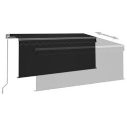 Berkfield Manual Retractable Awning With Blind 3.5X2.5M Anthracite - thumbnail 4