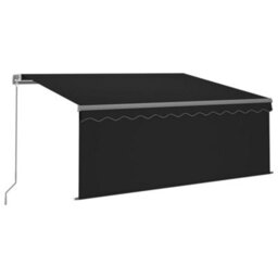 Berkfield Manual Retractable Awning With Blind 3.5X2.5M Anthracite - thumbnail 2