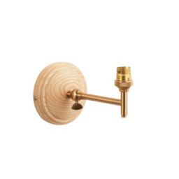 Loops Dimmable Adjustable Wall Sconce With Ash Wood And Brass Finish - thumbnail 1