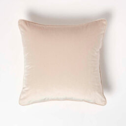 Homescapes Homescpaes Cream Filled Velvet Cushion With Piped Edge 46 X 46 Cm - thumbnail 3