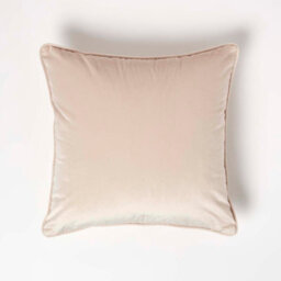 Homescapes Homescpaes Cream Filled Velvet Cushion With Piped Edge 46 X 46 Cm