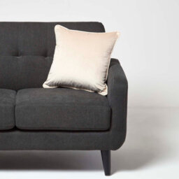 Homescapes Homescpaes Cream Filled Velvet Cushion With Piped Edge 46 X 46 Cm - thumbnail 2