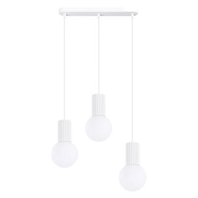Sollux Lighting Halo Aluminum/glass White 3 Lights Modern Pendant Lamps - image 1