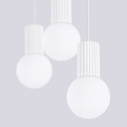 Sollux Lighting Halo Aluminum/glass White 3 Lights Modern Pendant Lamps - thumbnail 5