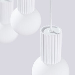 Sollux Lighting Halo Aluminum/glass White 3 Lights Modern Pendant Lamps - thumbnail 6