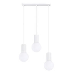 Sollux Lighting Halo Aluminum/glass White 3 Lights Modern Pendant Lamps - thumbnail 1