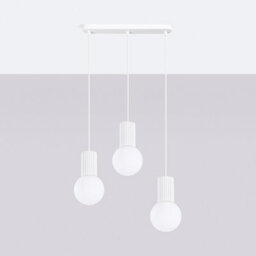 Sollux Lighting Halo Aluminum/glass White 3 Lights Modern Pendant Lamps - thumbnail 2