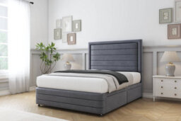"Sloomy Ashford Steel Plush Divan Bed Set No Drawers - 26"" Strutted  & 12"" Footboard 5' King" - thumbnail 2