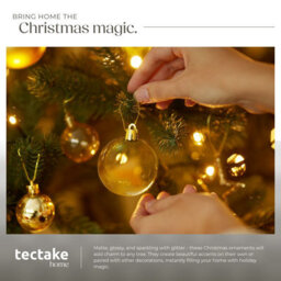 Tectake Christmas Baubles - 24-Piece Set In White And Gold  - White/gold - thumbnail 7