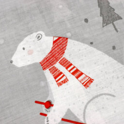 Bedlam Polar Bears Silver Christmas Duvet Cover Set - thumbnail 2
