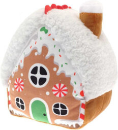 B4E Gingerbread House Christmas Door Stop Festive Novelty Fabric Doorstop, 25Cm Weighted Decoration