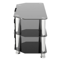 "Avf Classic 80Cm Glass Corner Tv Stand With Cable Management For Tvs Up To 43"" - Black & Chrome" - thumbnail 3