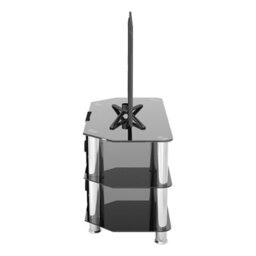 "Avf Classic 80Cm Glass Corner Tv Stand With Cable Management For Tvs Up To 43"" - Black & Chrome" - thumbnail 6