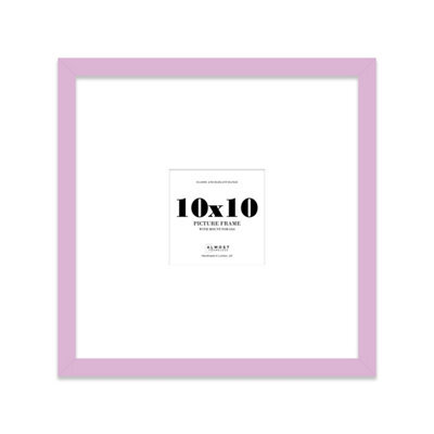 "10X10"" Lilac Picture Frame - 10X10"" Square Frame With 6X6"" Mount For 10X10""/6X6"" Pictures Moderrn Style Thin Edge, 1 Pack" - image 1