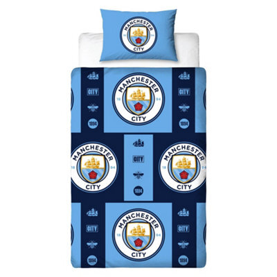 Manchester City Fc Reversible Crest Duvet Set Multicoloured (Single) - image 1
