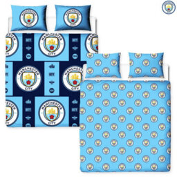 Manchester City Fc Reversible Crest Duvet Set Multicoloured (Single) - thumbnail 3