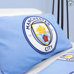 Manchester City Fc Reversible Crest Duvet Set Multicoloured (Single) - thumbnail 6