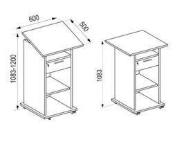 Vcm Wood Standing Desk Speaker Console Rolls Melta - thumbnail 2