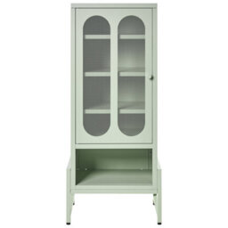 Wyld And Coco Mint-Green Steel Sideboard With One Door And Five Shelves, Wall-Mounted, Matt Finish - thumbnail 1