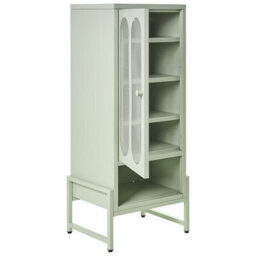 Wyld And Coco Mint-Green Steel Sideboard With One Door And Five Shelves, Wall-Mounted, Matt Finish - thumbnail 5