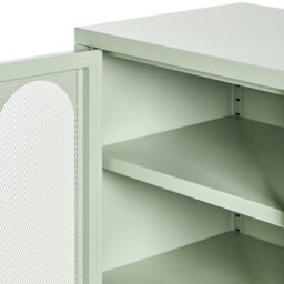 Wyld And Coco Mint-Green Steel Sideboard With One Door And Five Shelves, Wall-Mounted, Matt Finish - thumbnail 7