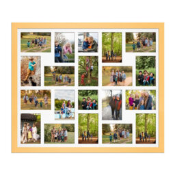 AK Frames 80X70Cm Mustard Yellow Modern Multi Photo Frame With White Mount - Holds 20 Apertures (18X) 6X4, (2X) 4X4 Photos - thumbnail 1
