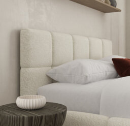 Ds Living Ovella Cubed Upholstered Boucle Ivory Bed - thumbnail 3