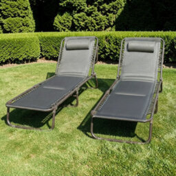 Garden Market Place The Garden Marketplace Garden Sun Loungers, Padded Textoline, Reclining Comfort, Adjustable Backrests, Brown Tweed, Set Of 2 - thumbnail 6