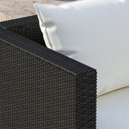 Onemill Garden Furniture Set 5Pc Rattan Modular Corner Sofa Set For Lawn Backyard Poolside (Black) - thumbnail 6