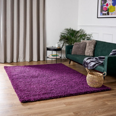 "Bravich Purple Thick Shaggy Rug - California - 160X230Cm (5'4""x7'8"")" - image 1