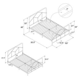 Novogratz Francis Farmhouse Metal Bed Green, King - thumbnail 5