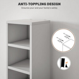 Homcom 204 Cd Storage Tower Tall Bookcase Bookshelf With 12 Cubes White - thumbnail 6