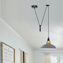 Modern Grey Pendant Light Kitchen Islands Long Hanging Light Fixture Metal Shade With 2M Wire Cord For Indoor - thumbnail 2