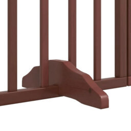 Walplus Brown Dog Gate With Door Foldable 4 Panels 320 Cm Poplar Wood - thumbnail 8