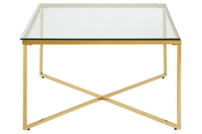 Orsina Contemporary Design Gold Finish Cross Base End Table, Versatile Side Table, Functional Table For Livingroom - image 1