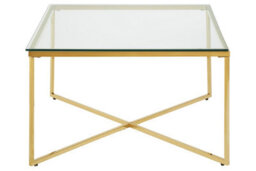 Orsina Contemporary Design Gold Finish Cross Base End Table, Versatile Side Table, Functional Table For Livingroom - thumbnail 1