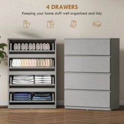 4-Drawer Bedroom Chest Of Drawers Storage Dresser Unit - thumbnail 4