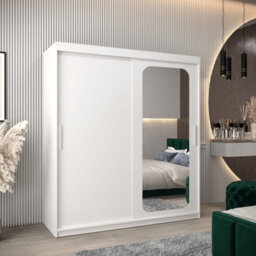 Arte Uppsala T2 Sliding Door Wardrobe 180Cm In Black - Bold, Mirrored Storage For Modern Spaces - thumbnail 1